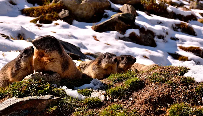 Marmotas en grupo